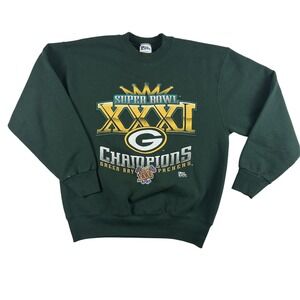 Vintage Green Bay Packers Sweater Mens Large Green NFL Football Pro Player 90s‎